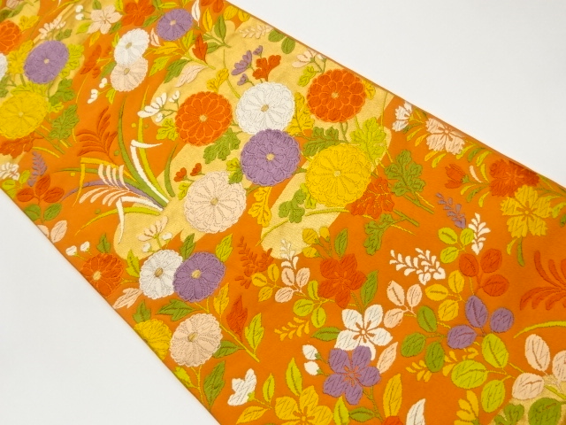 JAPANESE FUKURO OBI / KARA-ORI / WOVEN EGASUMI PATTERN